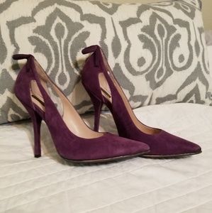 Joan and David purple suede heels 8